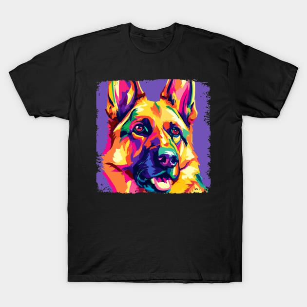 German Shepherd Dog Pop Art - Dog Lover Gifts T-Shirt by PawPopArt